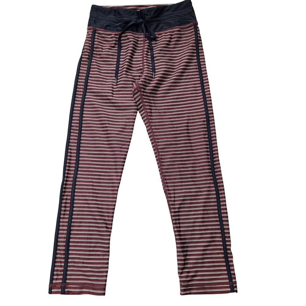 The Upside Pants Womens XS Red‎ Striped Drawstring High Rise Athletic Gym Yoga